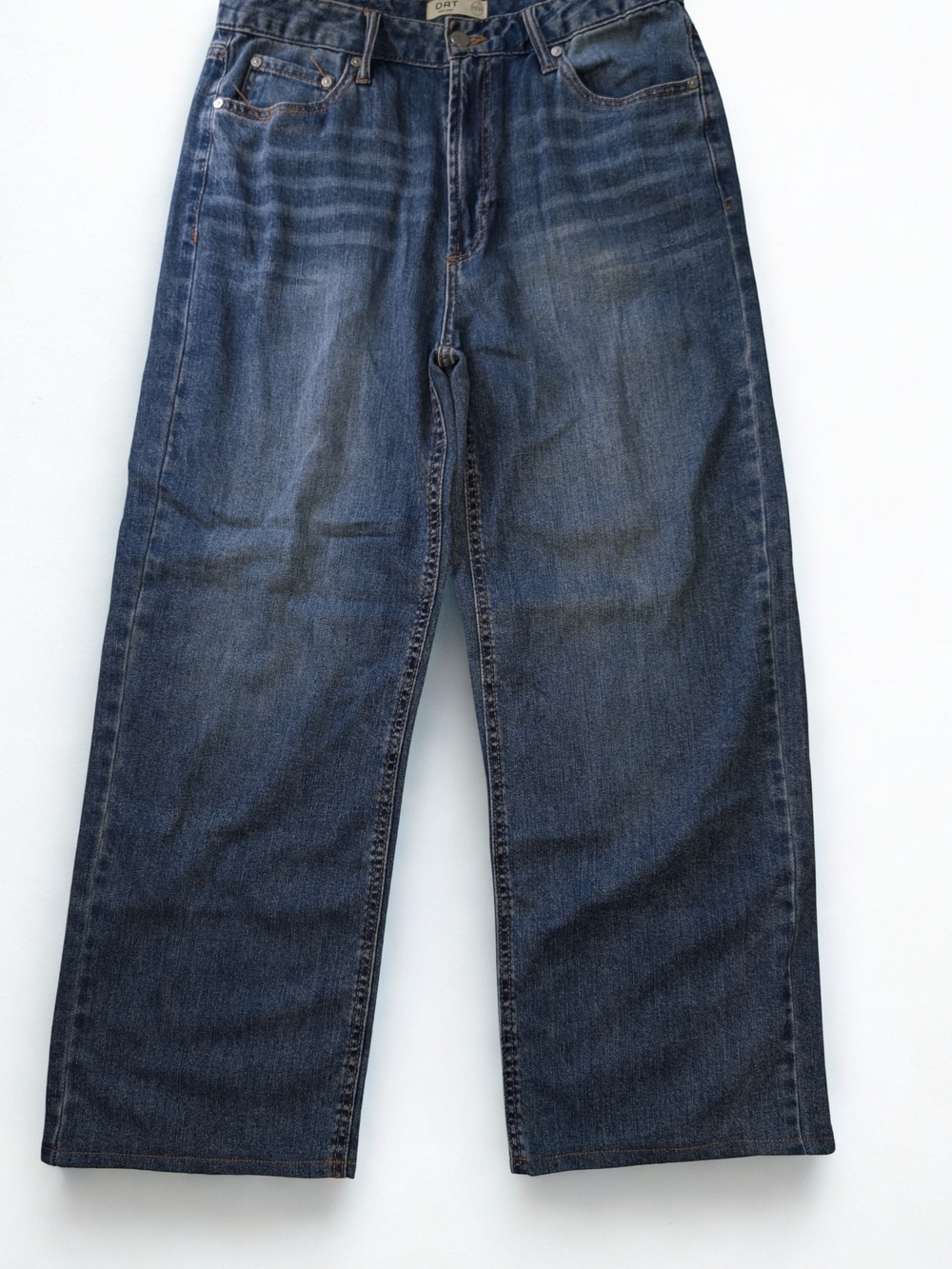 Oat New York Women's Wide-Leg Jeans in Dark Blue Wash